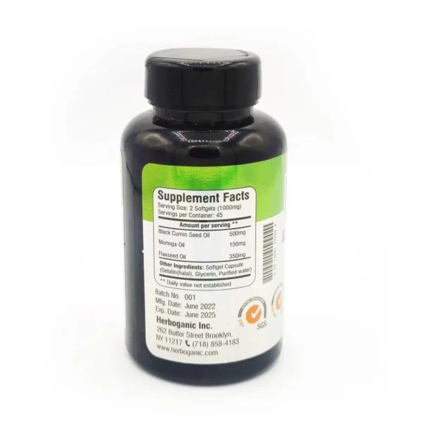 Black Seed, Moringa & Flaxseed Softgel Capsules – 90 Pack